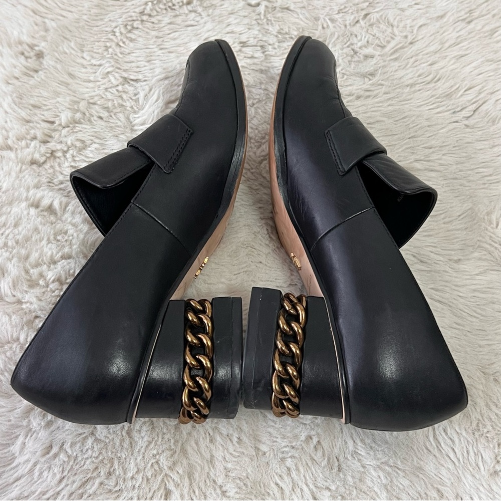 Kurt Geiger Raquel Black Leather Block Heel Loafers - Picture 4 of 12